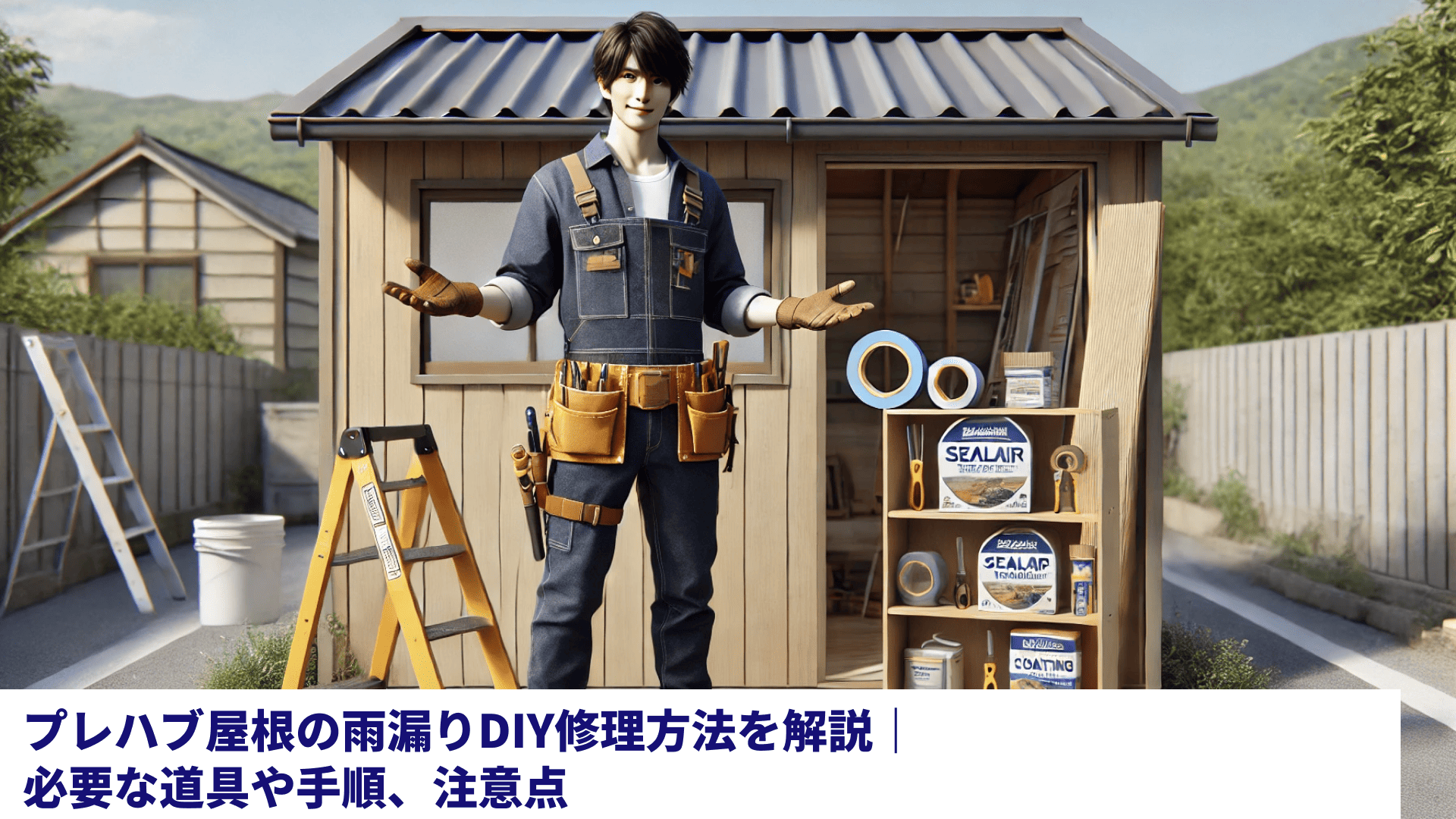 プレハブ屋根の雨漏りDIY修理方法を解説｜必要な道具や手順、注意点