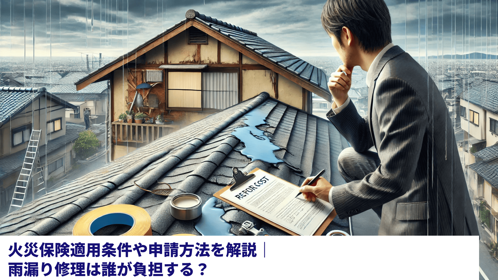 火災保険適用条件や申請方法を解説｜雨漏り修理は誰が負担する？