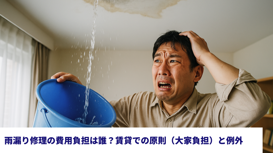 雨漏り修理の費用負担は誰？賃貸での原則（大家負担）と例外