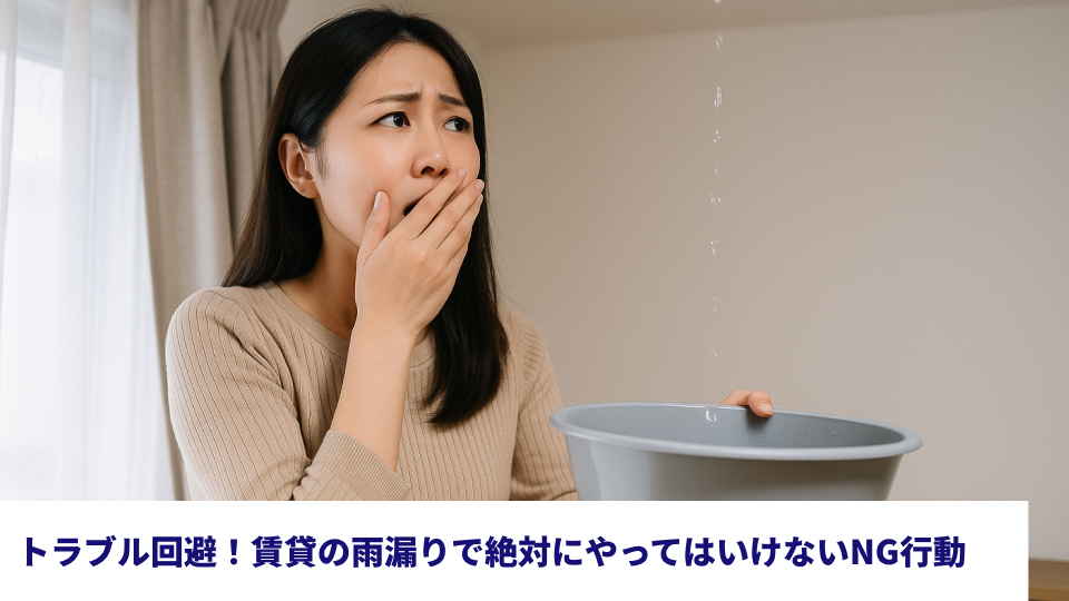 トラブル回避！賃貸の雨漏りで絶対にやってはいけないNG行動