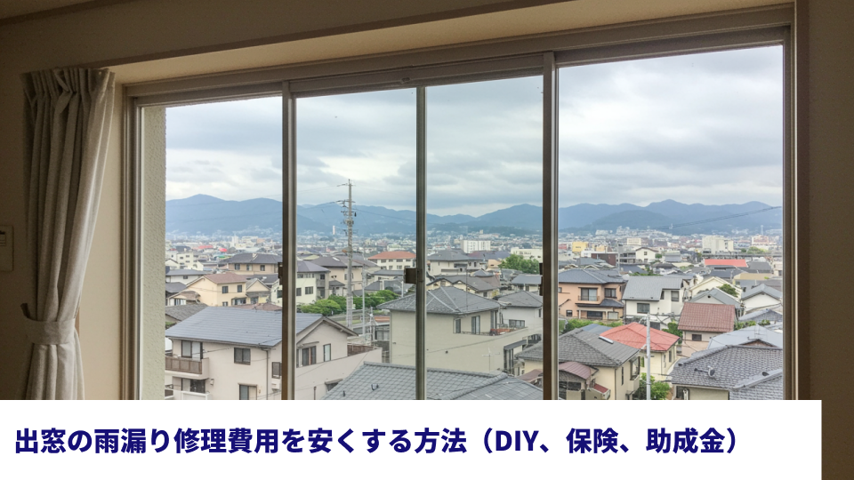出窓の雨漏り修理費用を安くする方法(DIY、保険、助成金) 出窓の雨漏り修理費用を安くする方法(DIY、保険、助成金)