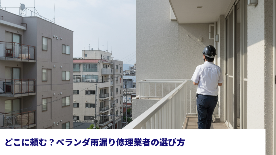 どこに頼む？ベランダ雨漏り修理業者の選び方