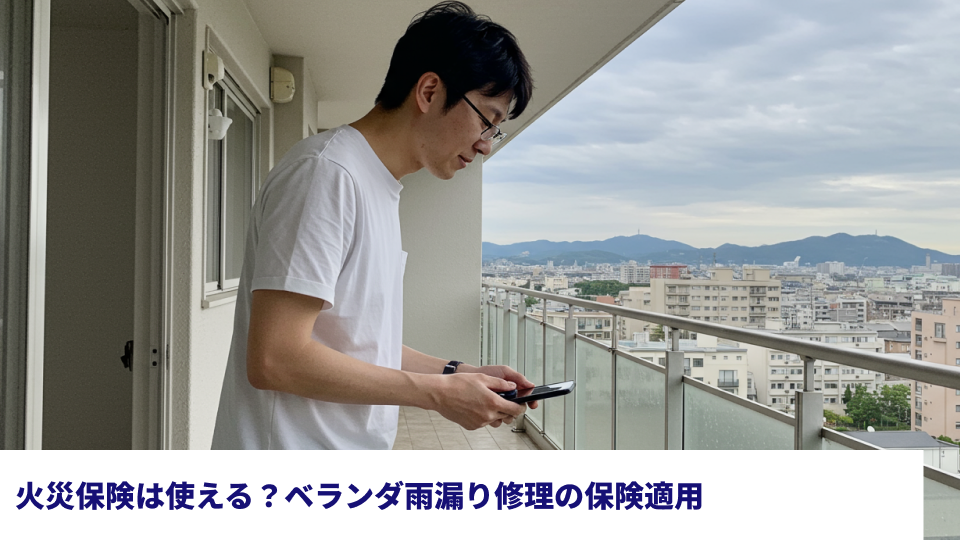 火災保険は使える？ベランダ雨漏り修理の保険適用