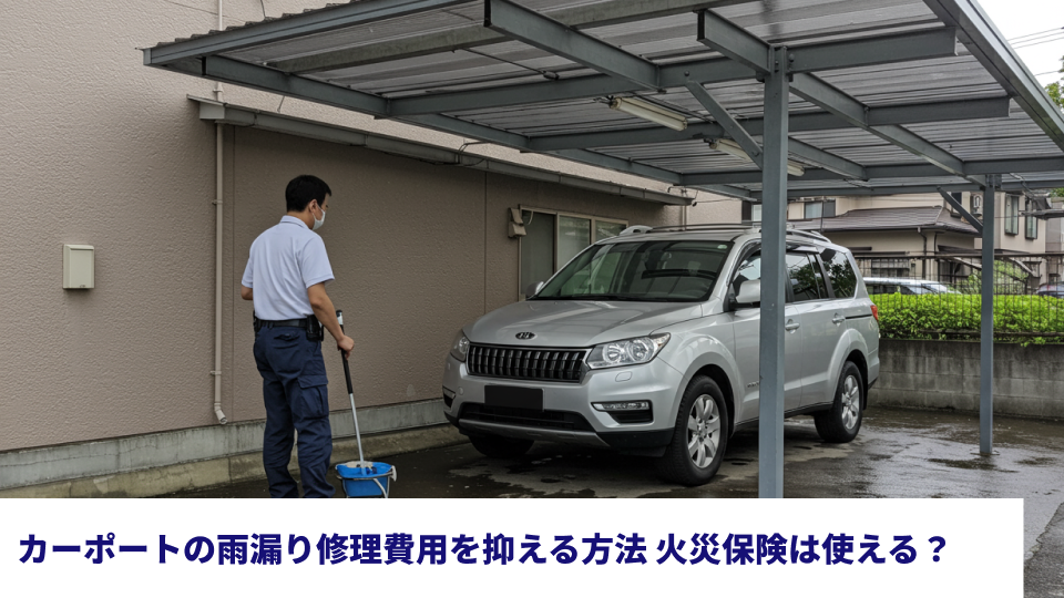 カーポートの雨漏り修理費用を抑える方法 火災保険は使える？