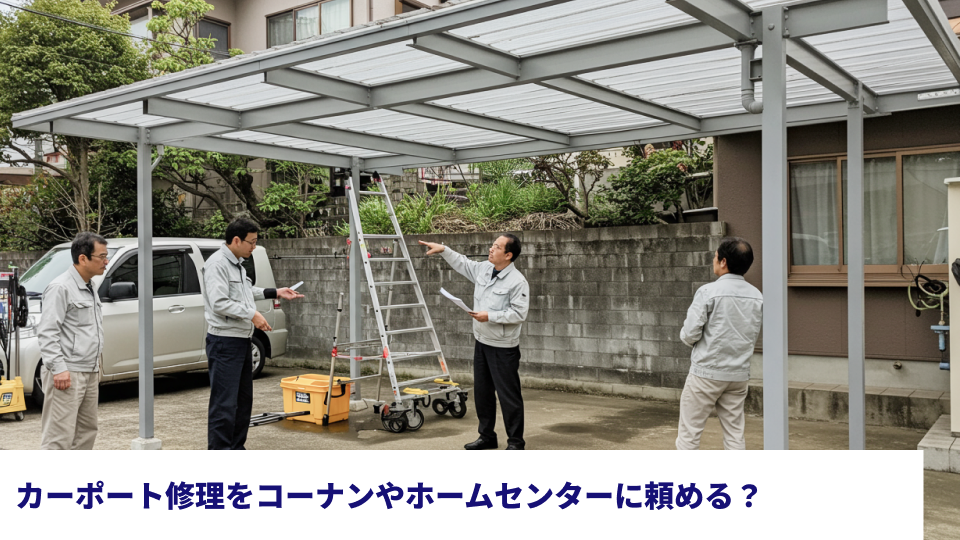 カーポート修理をコーナンやホームセンターに頼める？