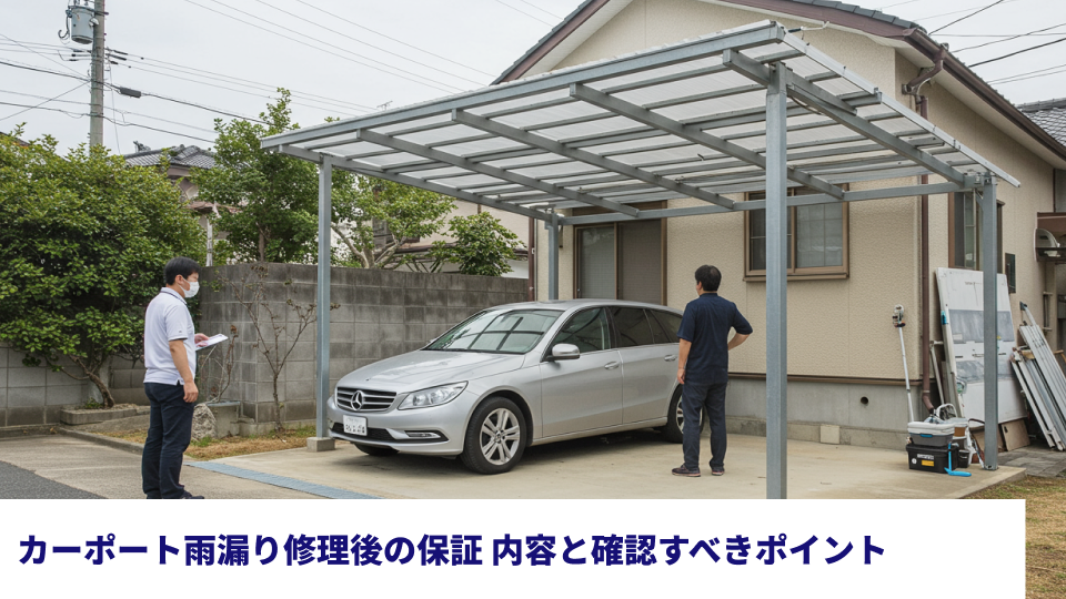 カーポート雨漏り修理後の保証 内容と確認すべきポイント