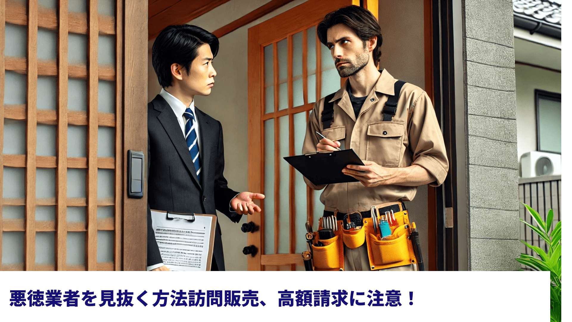 悪徳業者を見抜く方法訪問販売、高額請求に注意！