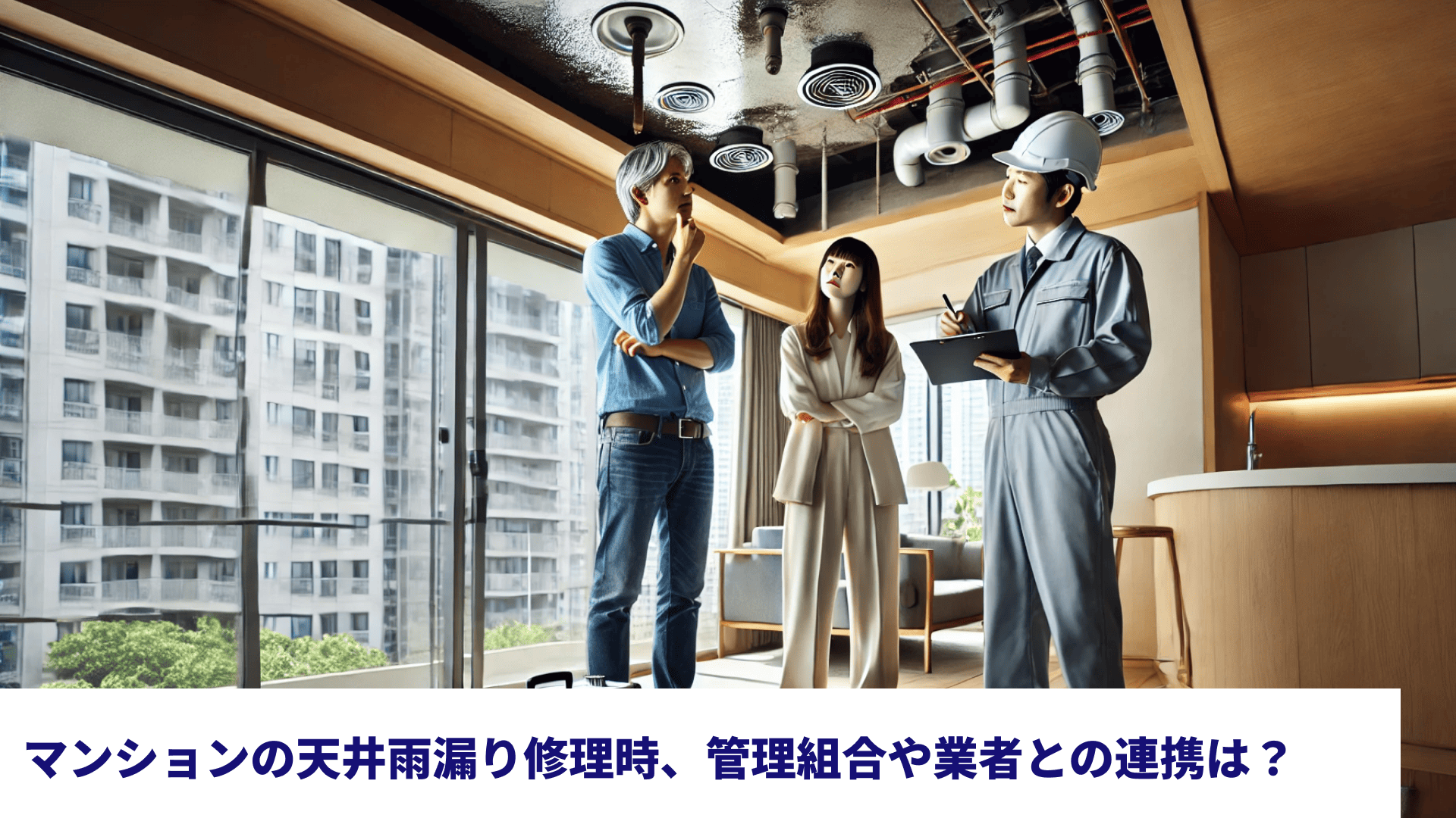 マンションの天井雨漏り修理時、管理組合や業者との連携は？