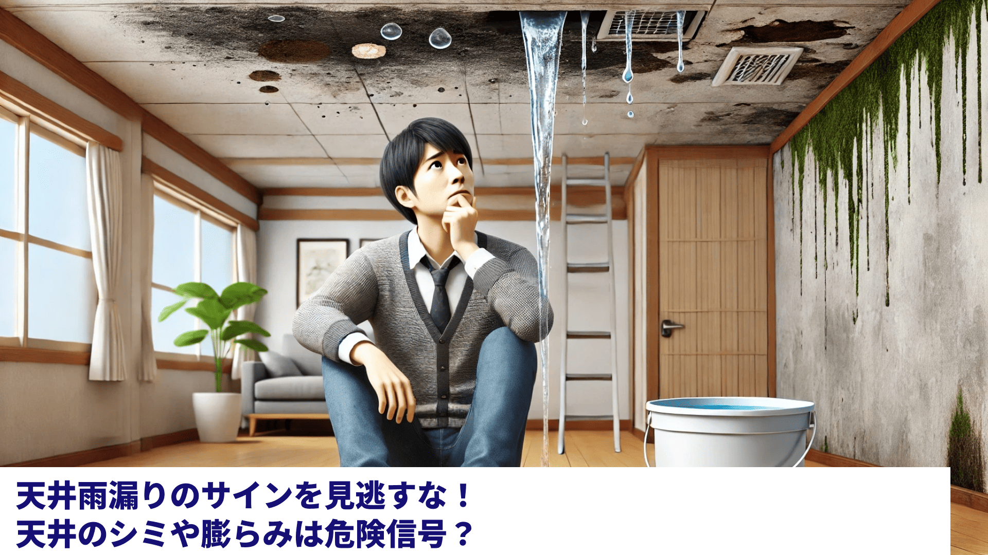 天井雨漏りのサインを見逃すな！天井のシミや膨らみは危険信号？