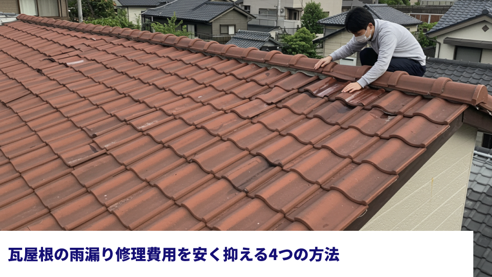 瓦屋根の雨漏り修理費用を安く抑える4つの方法