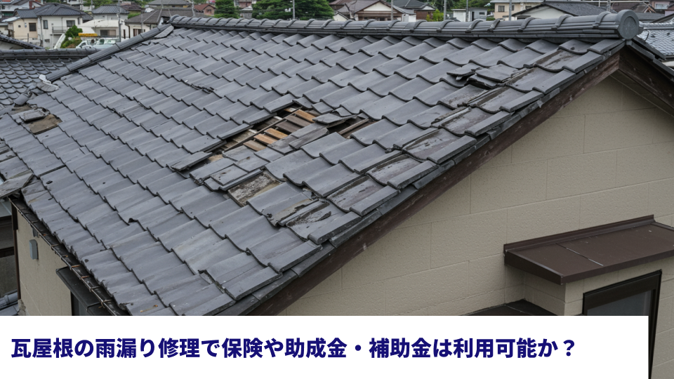 瓦屋根の雨漏り修理で保険や助成金・補助金は利用可能か？