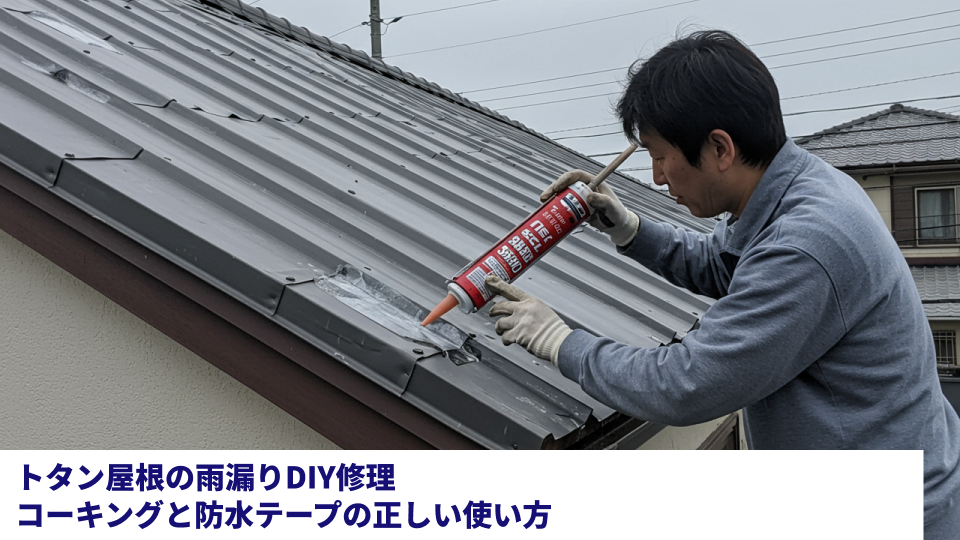 トタン屋根の雨漏りDIY修理|コーキングと防水テープの正しい使い方