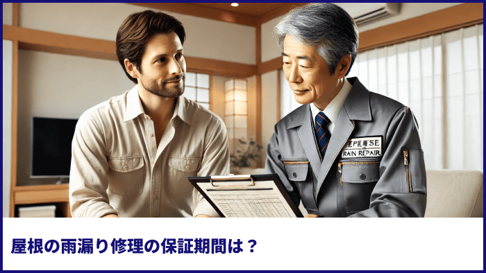 屋根の雨漏り修理の保証期間は？
