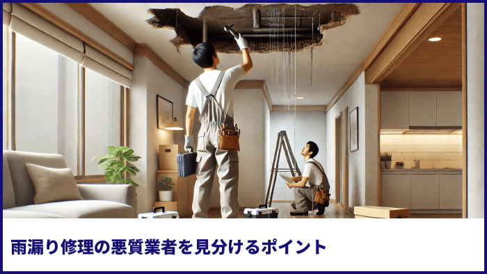 雨漏り修理の悪質業者を見分けるポイント