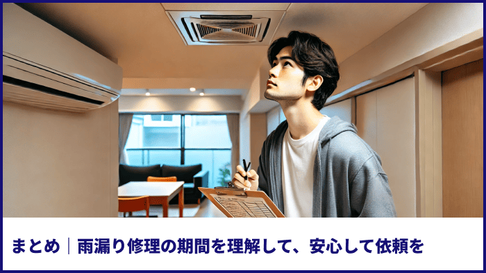 まとめ｜雨漏り修理の期間を理解して、安心して依頼を