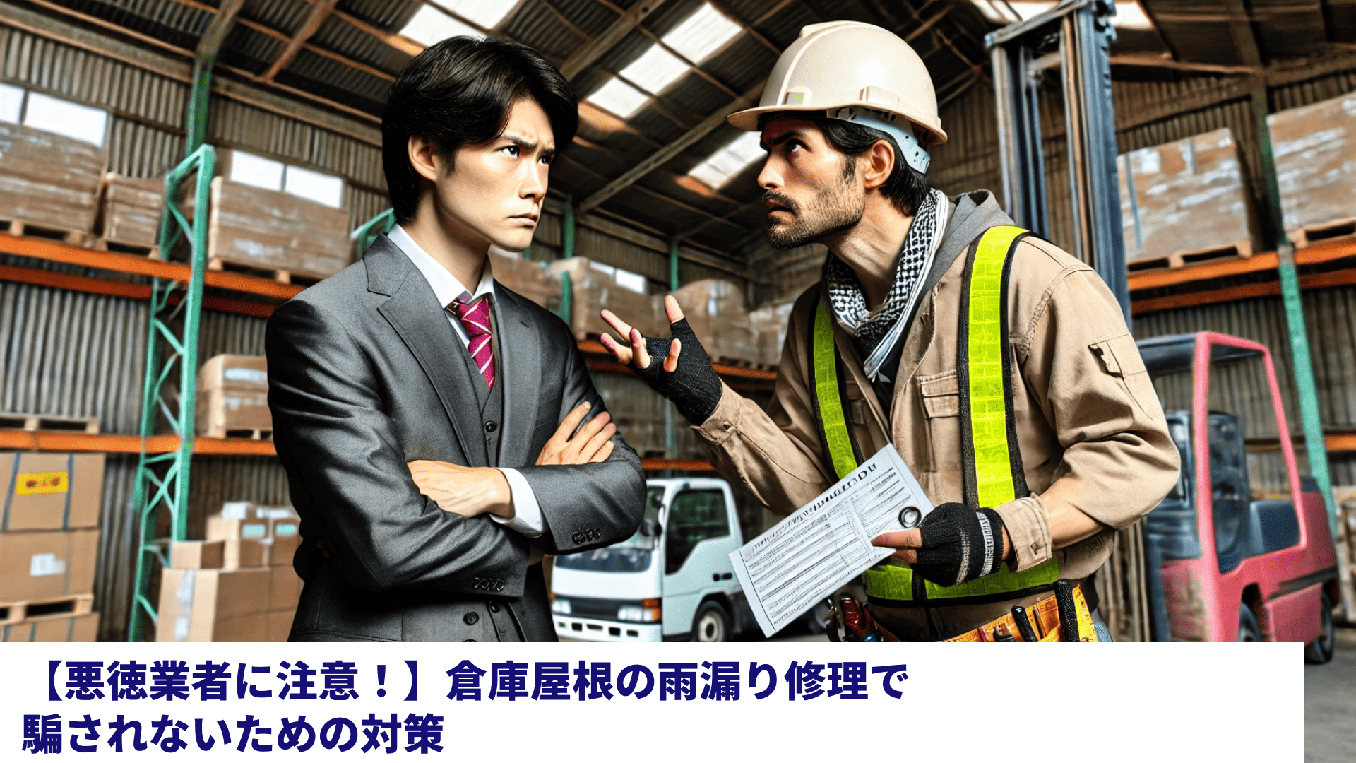 【悪徳業者に注意！】倉庫屋根の雨漏り修理で騙されないための対策
