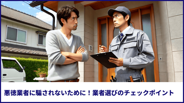 悪徳業者に騙されないために!業者選びのチェックポイント