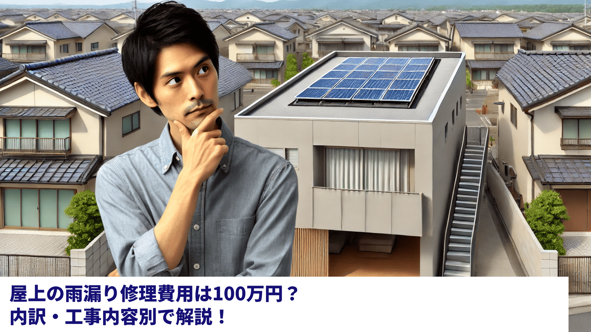 屋上の雨漏り修理費用は100万円？内訳・工事内容別で解説！