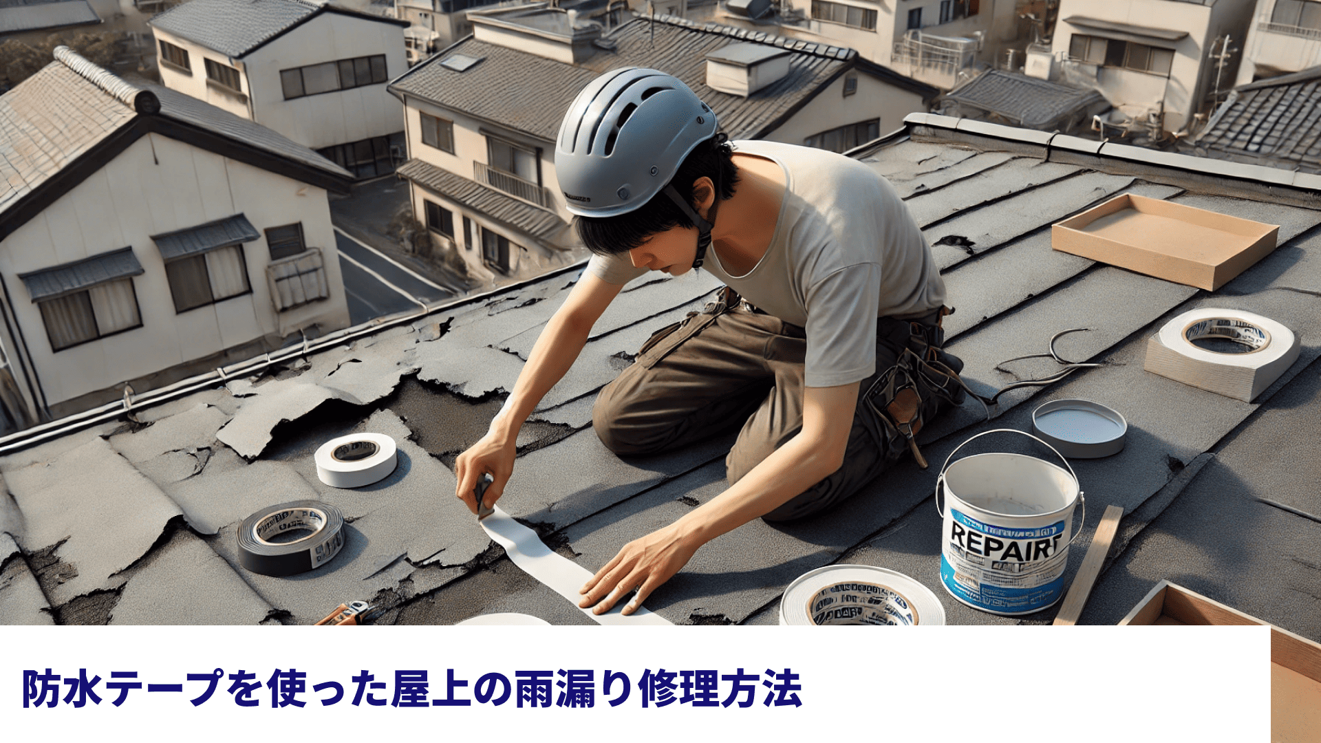 防水テープを使った屋上の雨漏り修理方法