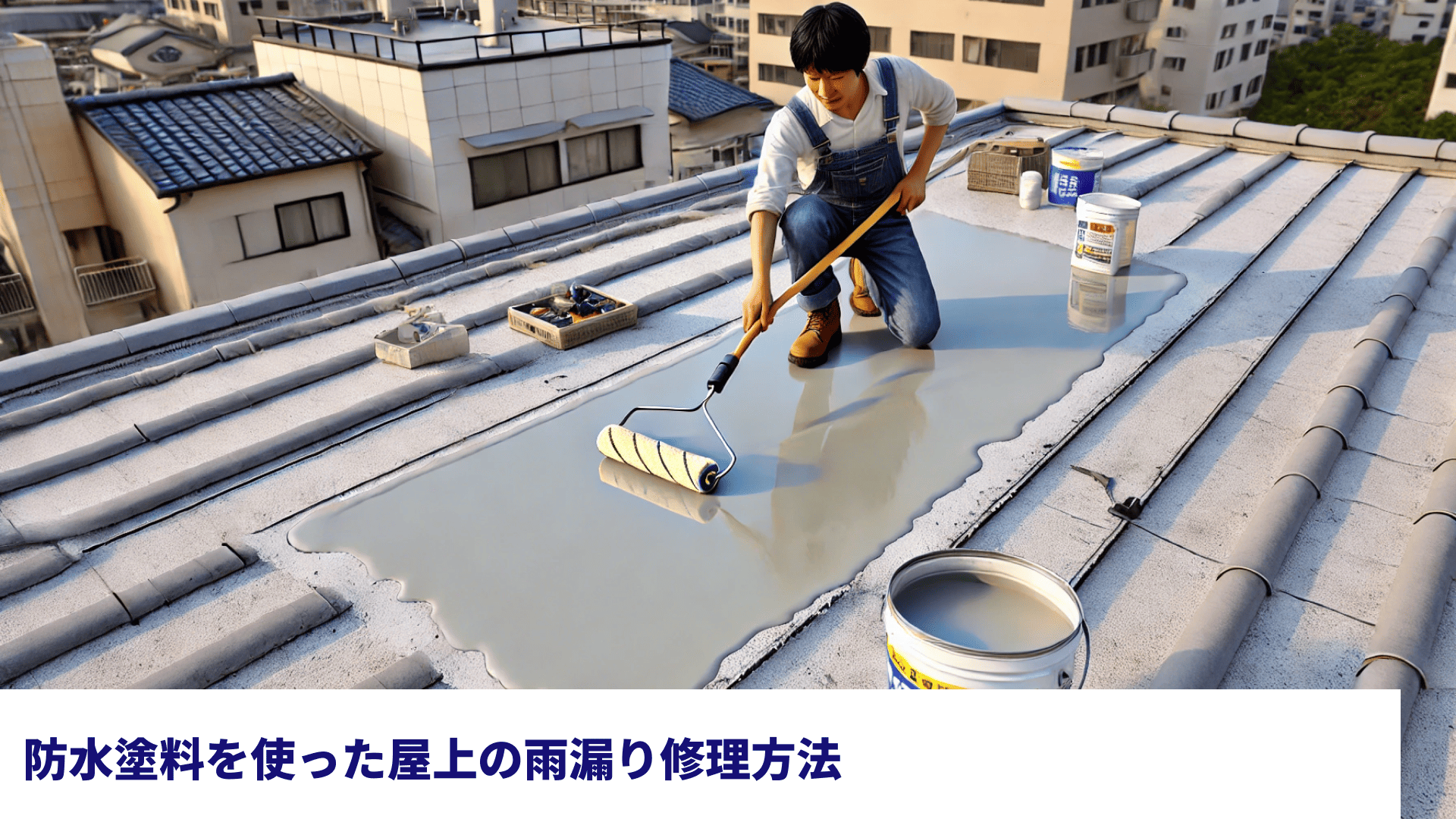 防水塗料を使った屋上の雨漏り修理方法