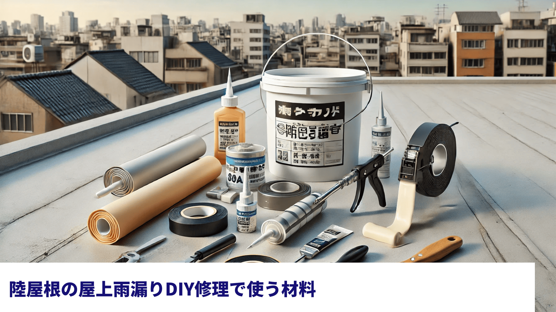 陸屋根の屋上雨漏りDIY修理で使う材料