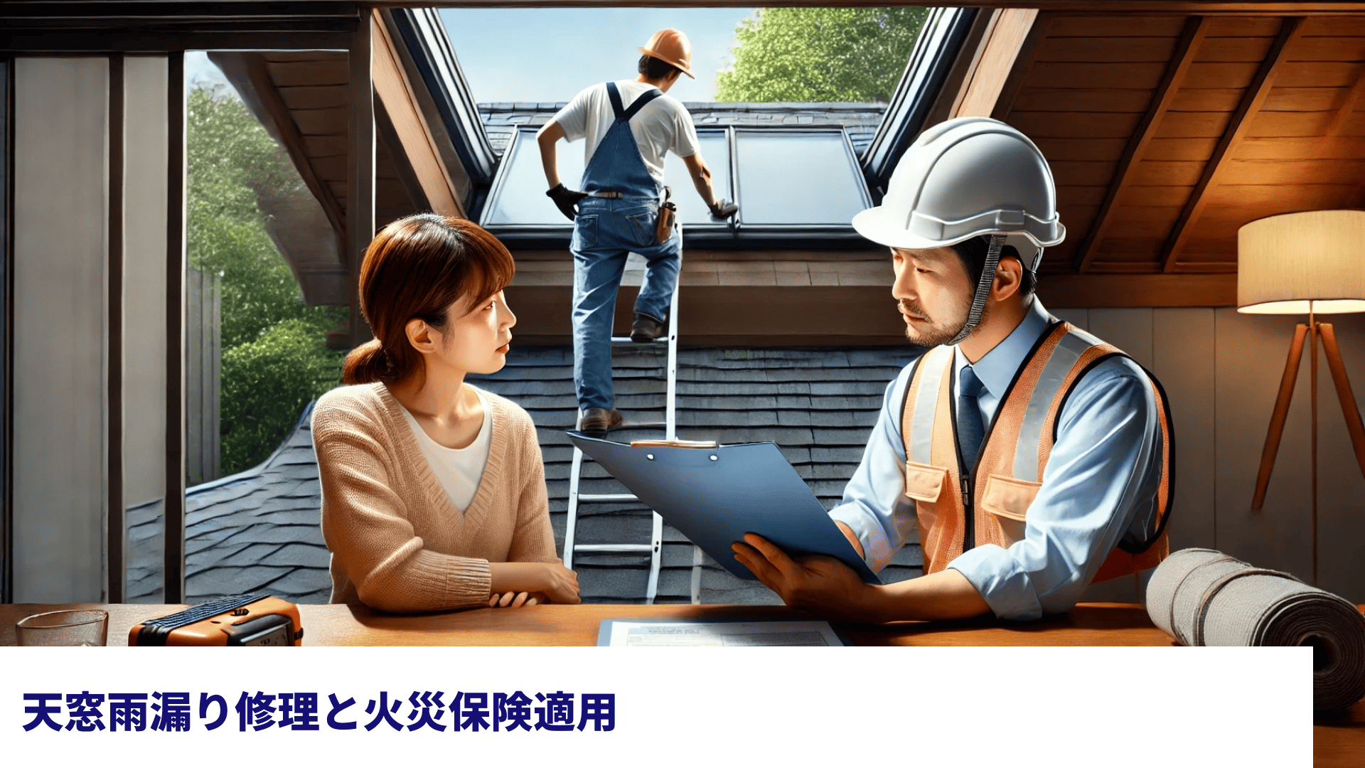 天窓雨漏り修理と火災保険適用