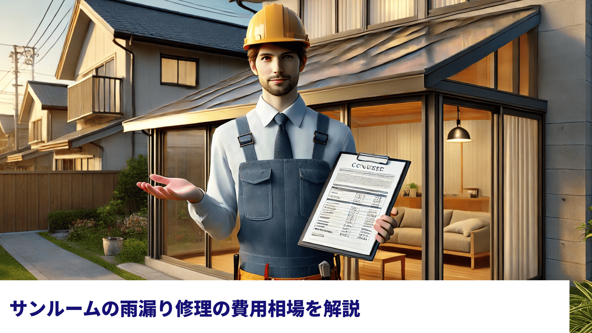 サンルームの雨漏り修理の費用相場を解説
