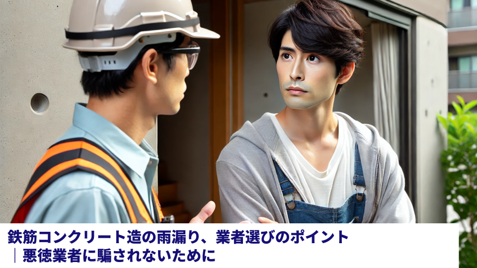 鉄筋コンクリート造の雨漏り、業者選びのポイント｜悪徳業者に騙されないために
