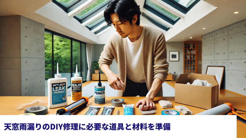 天窓雨漏りのDIY修理に必要な道具と材料を準備