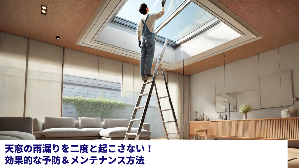 天窓の雨漏りを二度と起こさない！効果的な予防＆メンテナンス方法