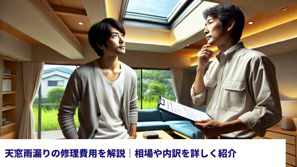 天窓雨漏りの修理費用を解説｜相場や内訳を詳しく紹介