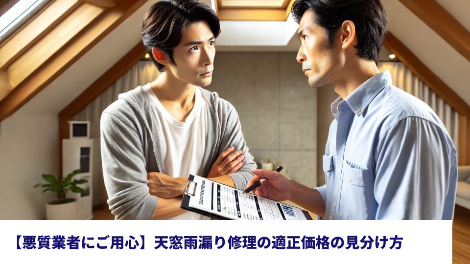 【悪質業者にご用心】天窓雨漏り修理の適正価格の見分け方