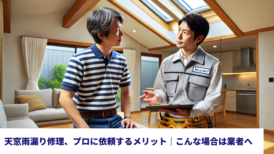 天窓雨漏り修理、プロに依頼するメリット｜こんな場合は業者へ