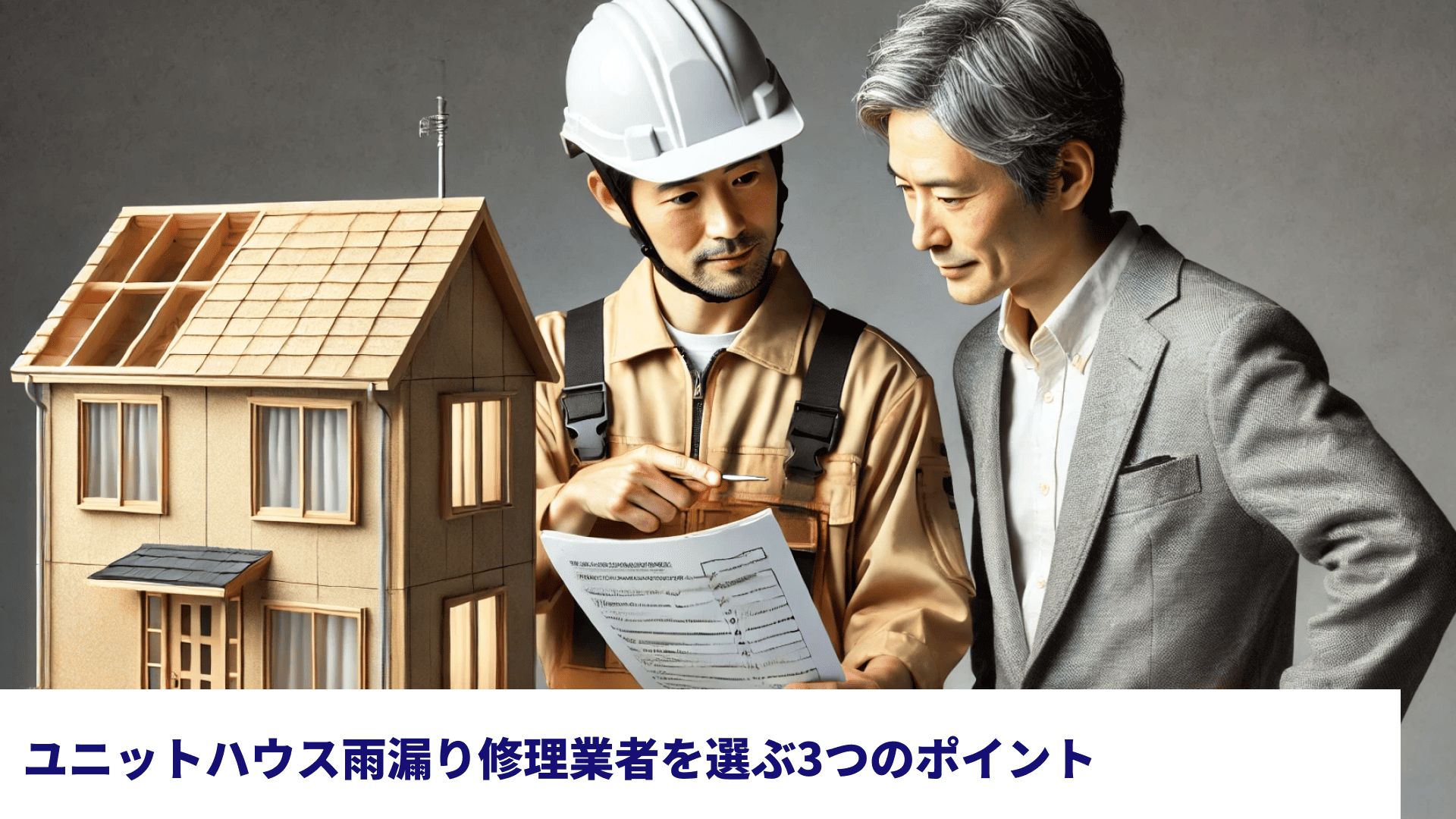 ユニットハウス雨漏り修理業者を選ぶ3つのポイント