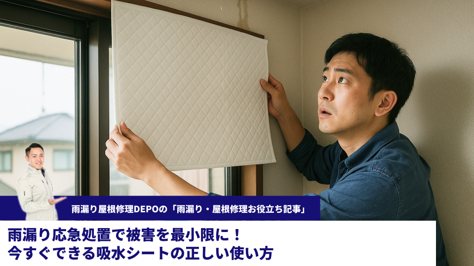 雨漏り応急処置で被害を最小限に！今すぐできる吸水シートの正しい使い方