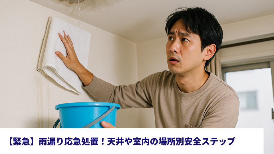 【緊急】雨漏り応急処置！天井や室内の場所別安全ステップ