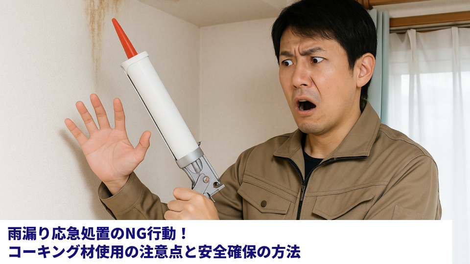 雨漏り応急処置のNG行動！コーキング材使用の注意点と安全確保の方法