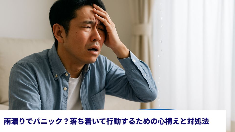 雨漏りでパニック？落ち着いて行動するための心構えと対処法