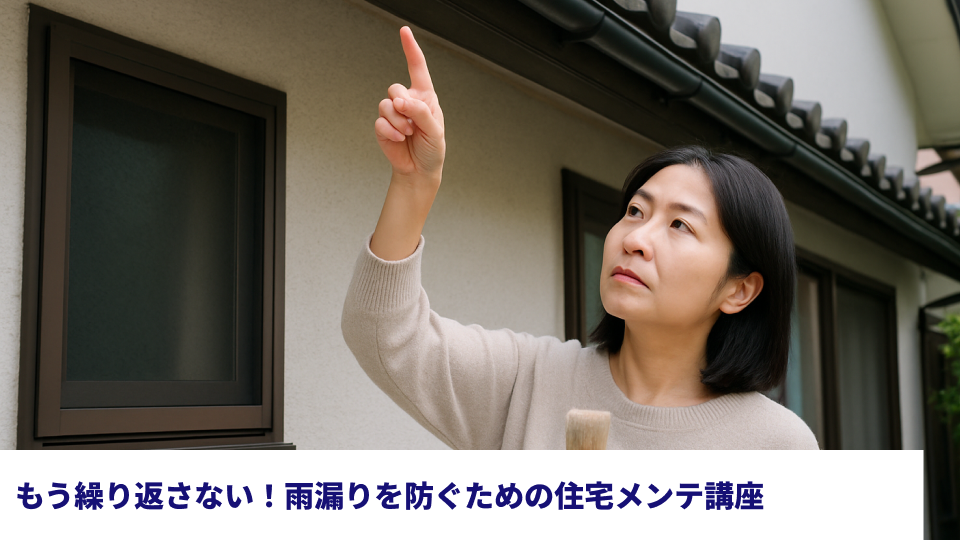 もう繰り返さない！雨漏りを防ぐための住宅メンテ講座