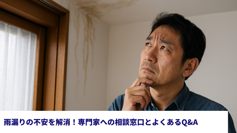 雨漏りの不安を解消！専門家への相談窓口とよくあるQ&A