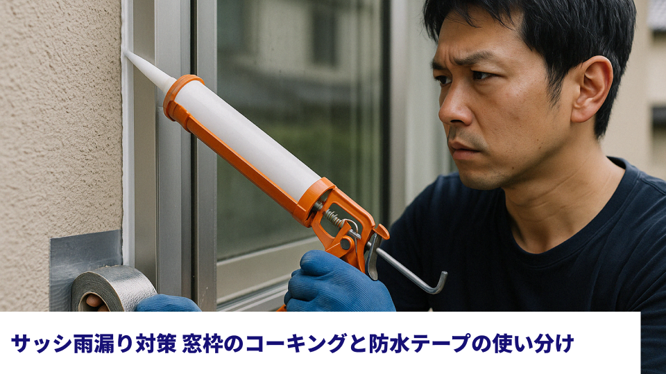 サッシ雨漏り対策 窓枠のコーキングと防水テープの使い分け