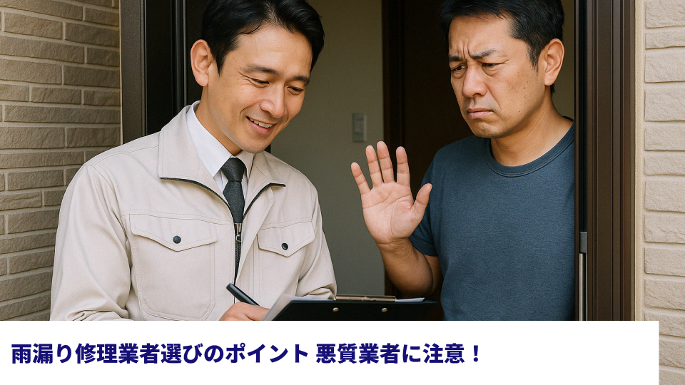 雨漏り修理業者選びのポイント 悪質業者に注意！