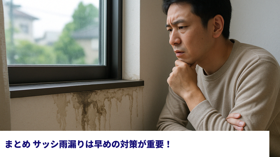 まとめ サッシ雨漏りは早めの対策が重要！