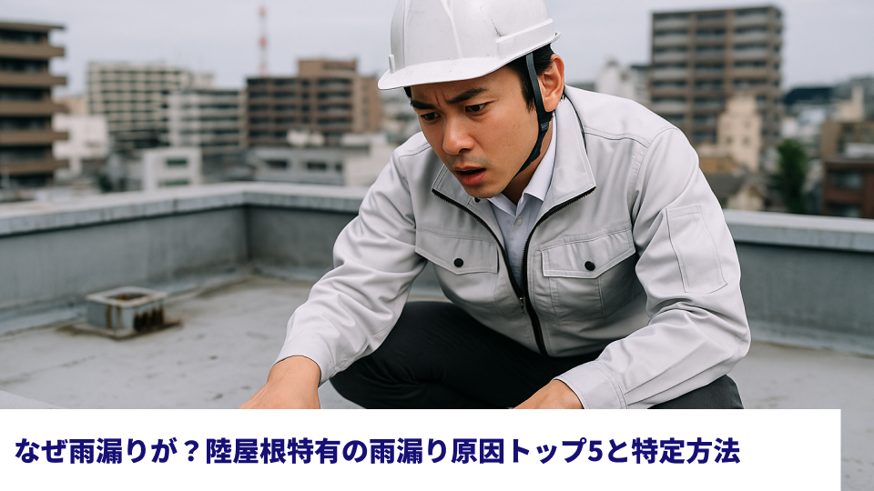 なぜ雨漏りが？陸屋根特有の雨漏り原因トップ5と特定方法