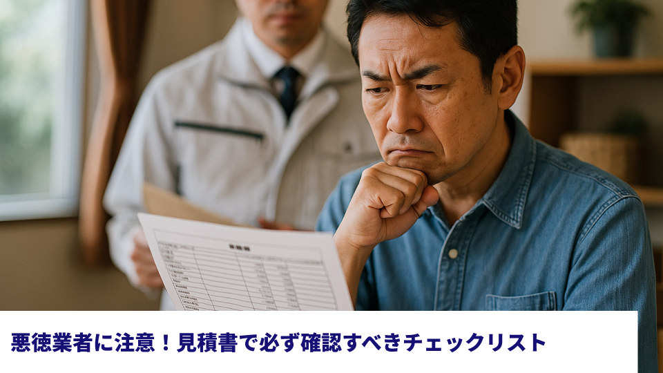 悪徳業者に注意！見積書で必ず確認すべきチェックリスト