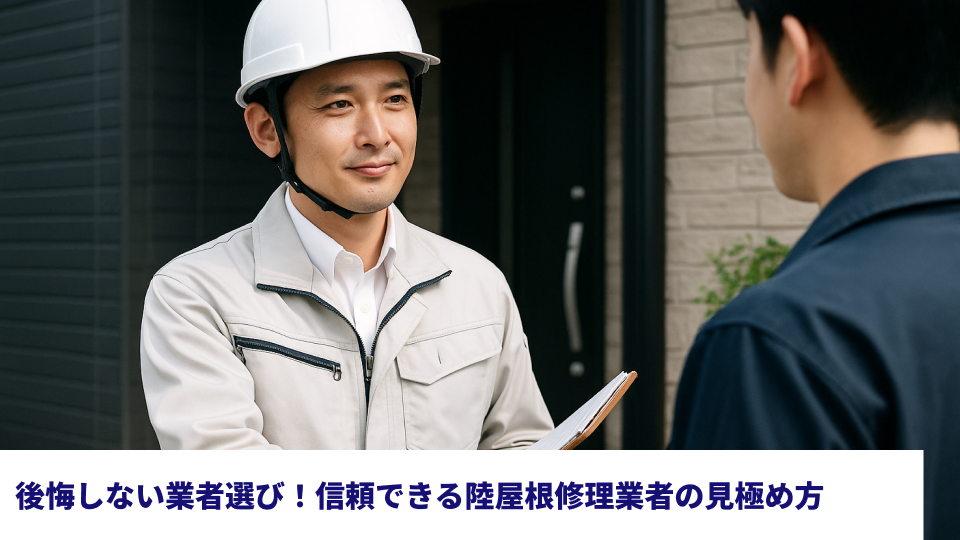 後悔しない業者選び！信頼できる陸屋根修理業者の見極め方