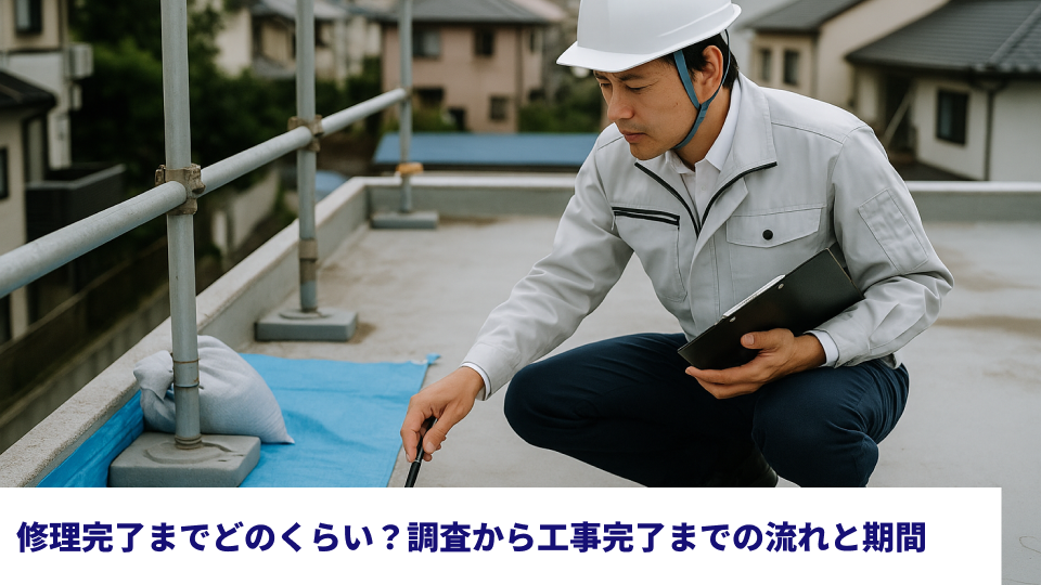 修理完了までどのくらい？調査から工事完了までの流れと期間