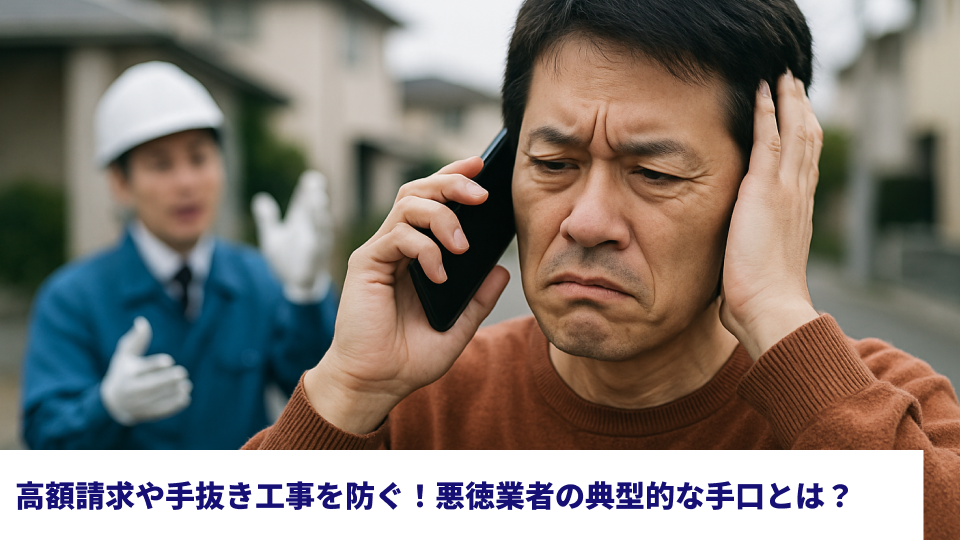 高額請求や手抜き工事を防ぐ！悪徳業者の典型的な手口とは？
