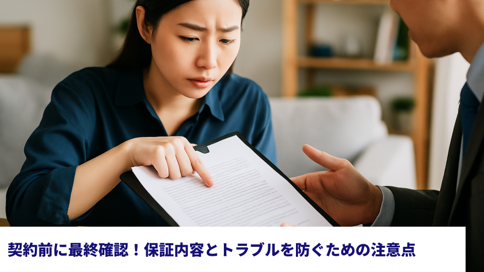 契約前に最終確認！保証内容とトラブルを防ぐための注意点