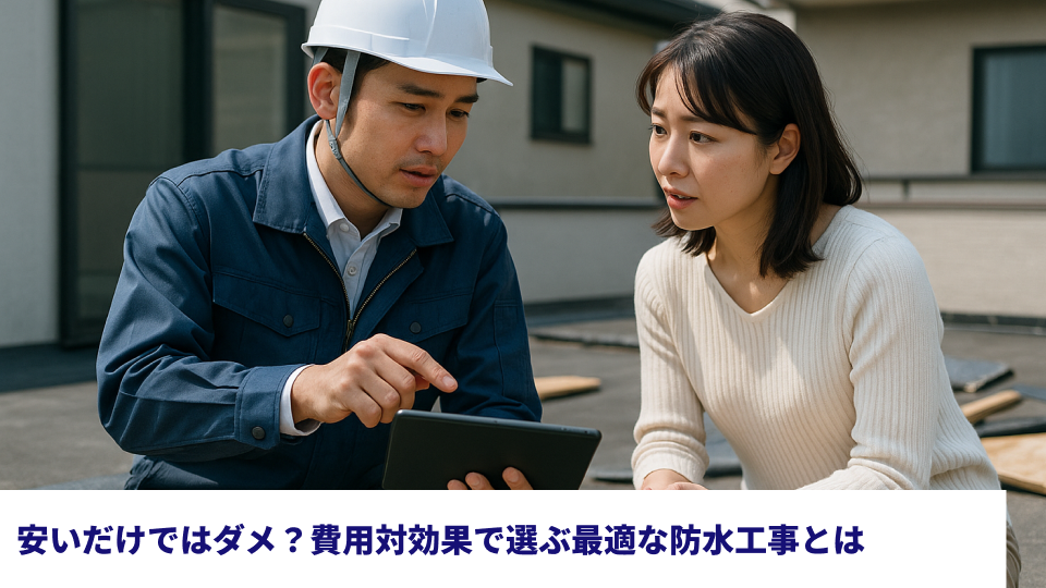 安いだけではダメ？費用対効果で選ぶ最適な防水工事とは